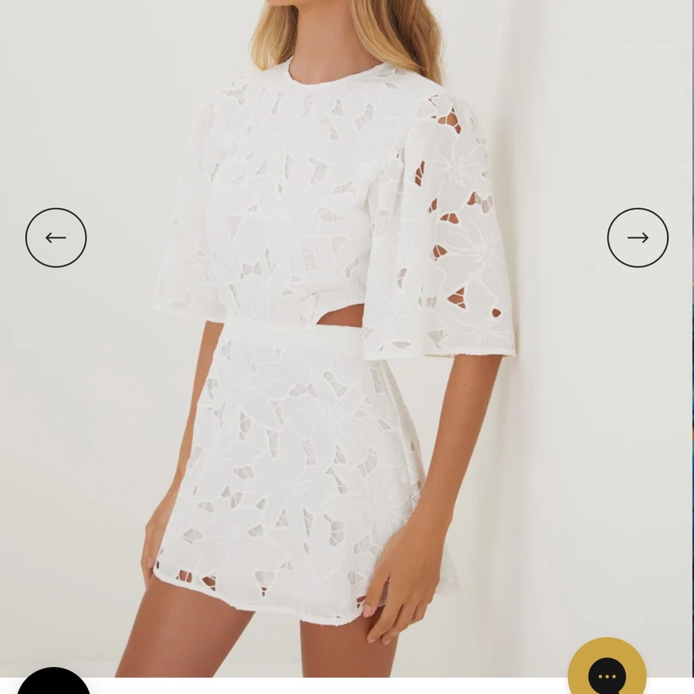 White Sheath Dress with Flutter Sleeves and Crew Neck